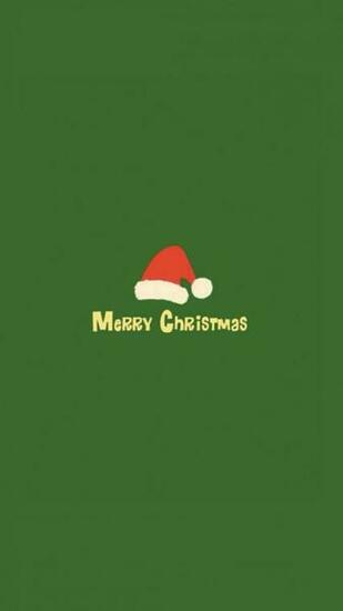 Minimalistic Merry Christmas Red Hat Green iPhone