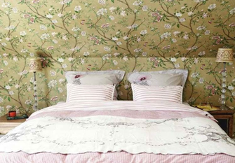 Gold Toned Chinoiserie Wallpaper Adds Sophistication To This Gorgeous