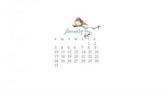 January Watercolor Desktop Calendar