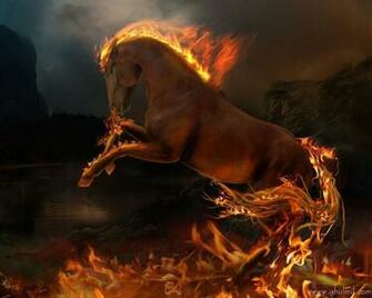 Amazing 3d HD High Quality Resolution Fire Horse Wallpaper For