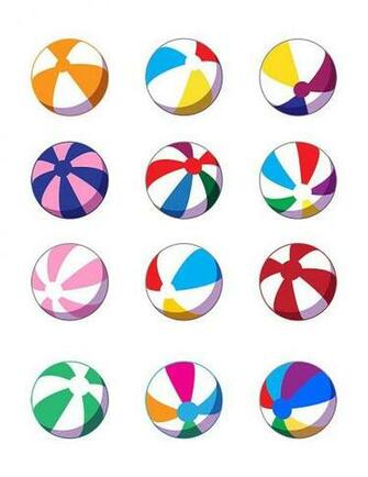 Beach Balls Clipart Colorful Ball Vector