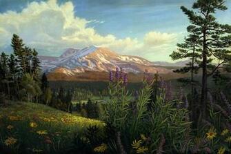 Meadow In Spring Painting Rocky Mountain