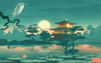 Tlcharger Fond D Ecran Paysage Dessin Japon Maison