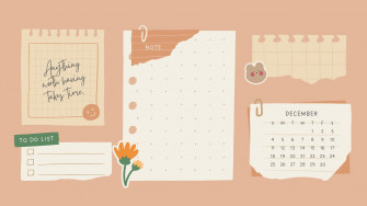 Cute And Organized Desktop Organizer Wallpaper For A Tidy