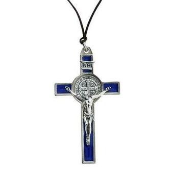 Blue St Benedict Pectoral Crucifix Inch The Catholic Company