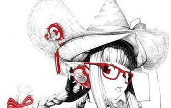Wallpaper Language Girl Hat Anime Headphones Art Glasses