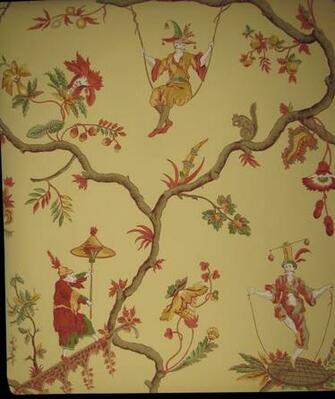 Schumacher Williamsburg Reserve Jester Caprice Wallpaper Rolls