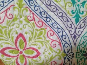 Cynthia Rowley Moroccan Medallion King Quilt 3pc Set Blue Teal Purple