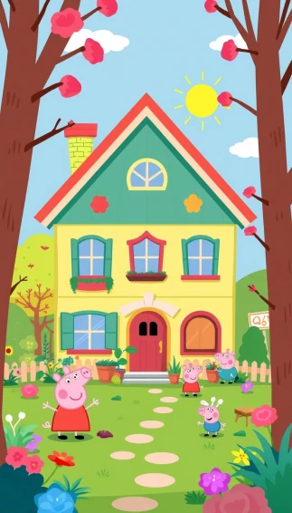Peppa Pig House Wallpaper