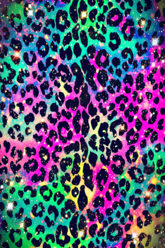 Neon Leopard Print Galaxy Wallpaper