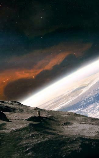 Astronaut On The Moon Android Wallpaper