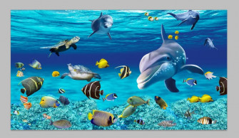Wallpaper 3d Underwater World Theme Ocean Style Fish