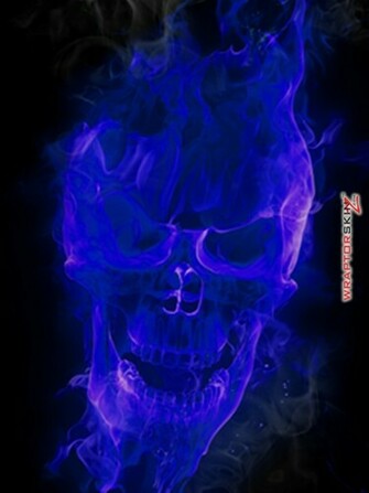 Green Fire Skull iPad Skin Flaming