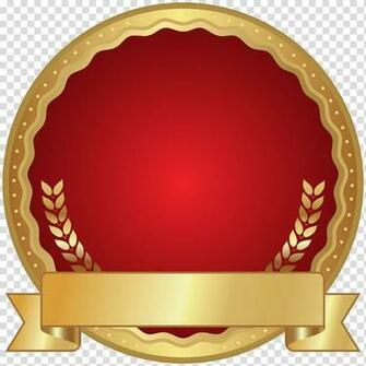 Gold And Red Art Illustration Seal Badge Transparent