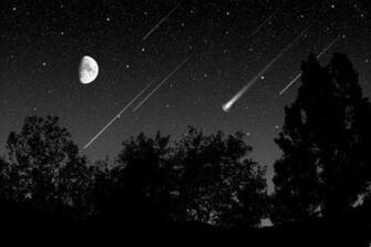 Night Rain Stars Moon Shooting Star Skyscapes Skies Wallpaper