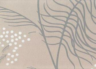 Mimosa Wallpaper In Beige With Leaves Grey And White