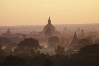 Bagan Burma Myanmar Sunrise Temple Level