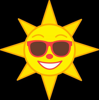 Happy Yellow Sun Wearing Shades