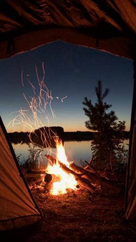 Camping iPhone Wallpaper Top Background