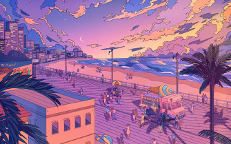 Aesthetic Chromebook Pink Road Art Wdzto61efdx1nb8h Wallpaper