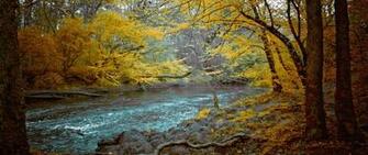 Wallpaper Mountain River Stones Wood Dark For Fall