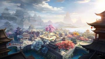 China Old Village Traditional Buildings Clouds Chinese