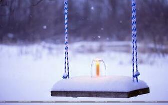 Swing Candle Winter Wallpaper