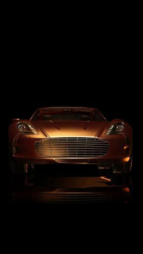 Dark Sportscar Gold Art Illustration iPhone Plus Wallpaper