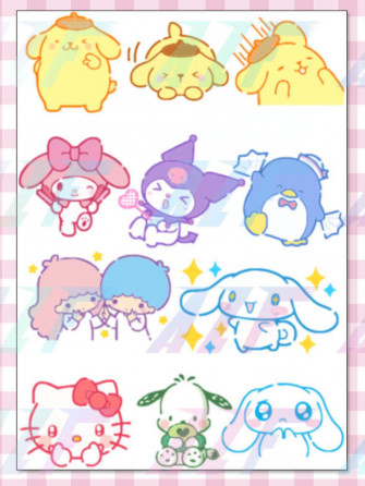Cartoon Cute Sanrio Cinnamoroll Kuromi My Melody Sticker Electric