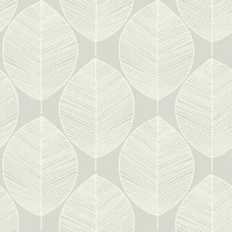 Arthouse Retro Leaf Wallpaper Silver Go
