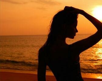 Sunset Beach Silhouette Wallpaper