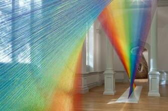 Weaving Giant Rainbows Indoors Wallpaper Ink