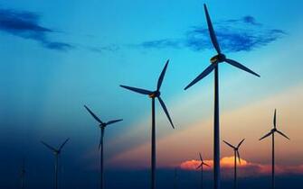 Beautiful Wind Turbines At Night HD Wallpaper