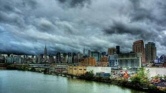 New York City From Long Island HDr Wallpaper