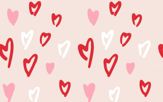 Red And White Aesthetic Heart Valentines Day Desktop