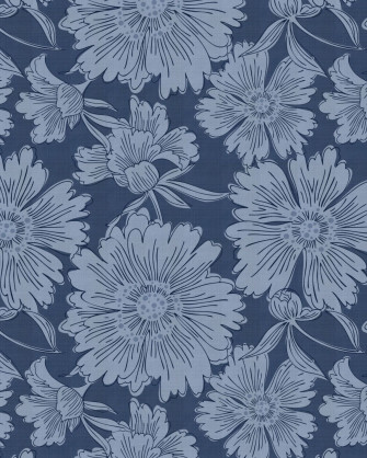 Luxe Country Floral Navy Wallpaper