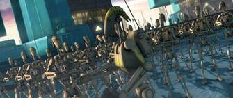 Battle Droids In An Action Packed Scene From Star Wars The Clone