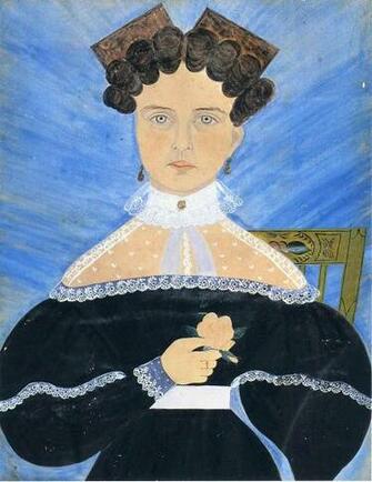 Portrait Of Eliza Gordon American Folk Art Wallpaper Image