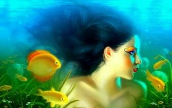 Mermaid Moon Fantasy Widescreen HD Wallpaper From The Above
