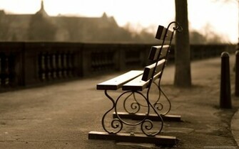 Fancy Bench In Sepia Wallpaper