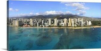 Best Buildings Along Beachfront Waikiki Honolulu Oahu Hawaii Usa