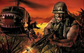 Huey Battlefield Vietnam Wallpaper Art HD