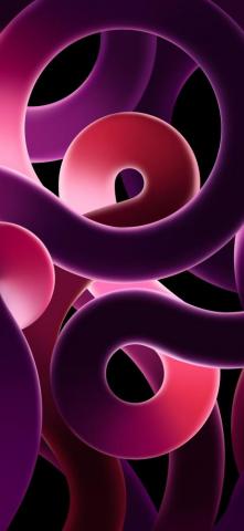 iPad Air Stock Wallpaper Ribbons Pink Dark