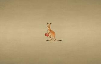 Wallpaper Animal Minimalism Kangaroo Boxing Gloves