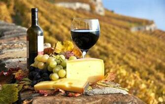 Wallpaper Wine Red Glass Grapes Bottle Autumn Cheese