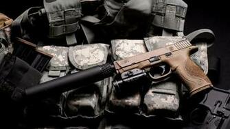 Smith And Wesson Pistol With Silencer Wallpaper HD