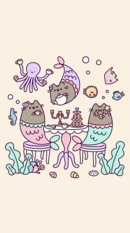 Pusheen Mermaidpusheen Cute Cat Wallpaper
