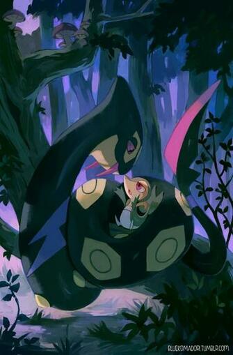Seviper And Snivy By Bluekomadori