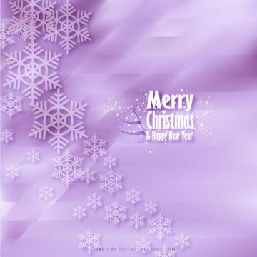 Merry Christmas Snowflakes Light Purple Background