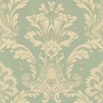Light Aqua Textured Damask Wallpaper Transitional